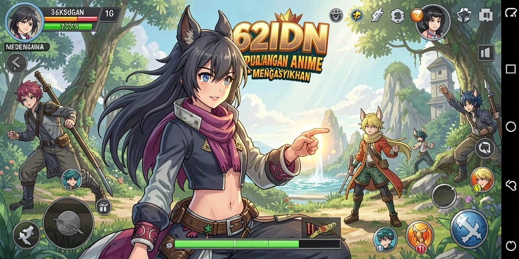 Tampilan gameplay luar biasa dengan karakter Anime ikonik.