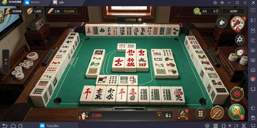 Tampilan gameplay Mahjong yang menarik dan menantang di DOWER88.