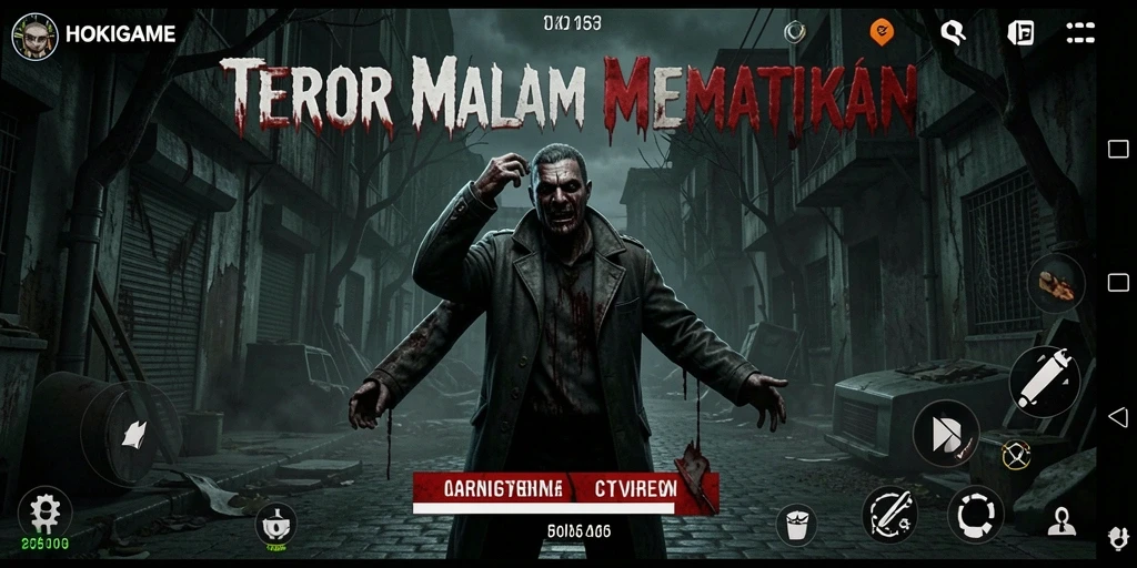 Screenshot HOKIGAME menampilkan adegan menegangkan dalam suasana gelap.