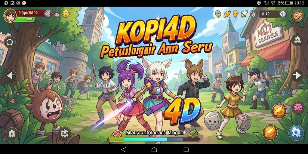 Tampilan gameplay seru dalam KOPI4D yang menampilkan karakter anime.
