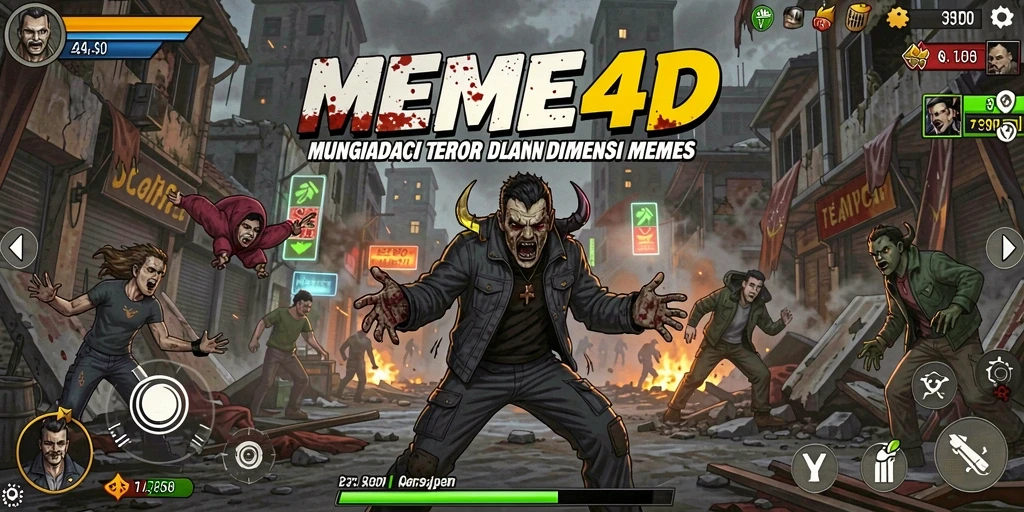 Tampilan gameplay MEME4D yang menyeramkan dan menegangkan.