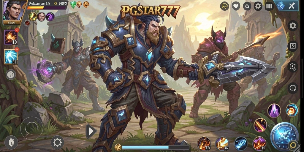 Tangkapan layar PGSTAR777 menampilkan pertempuran yang dinamis di dunia ARPG.
