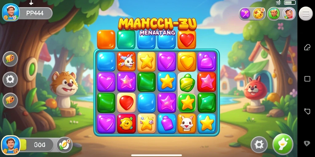 Tampilan gameplay seru PP444 dengan kombinasi warna yang menarik.